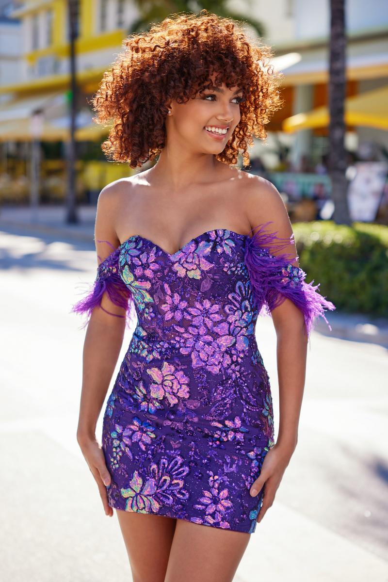 purple hoco dress